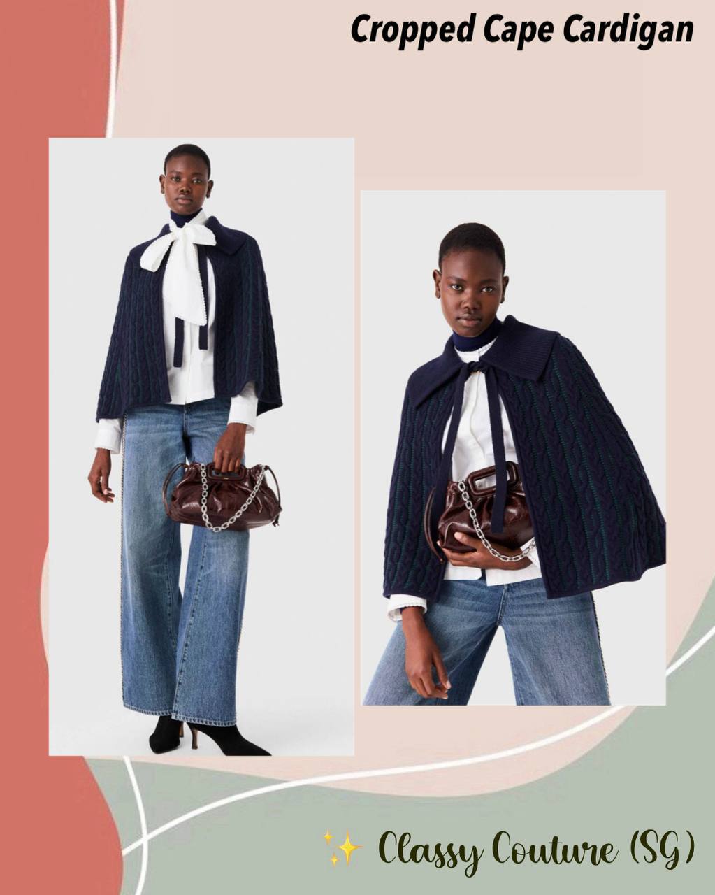 Cropped Cape Cardigan