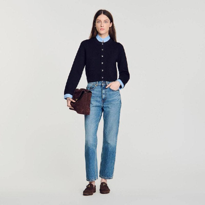 SD Two Tone Origami Collar Cardigan