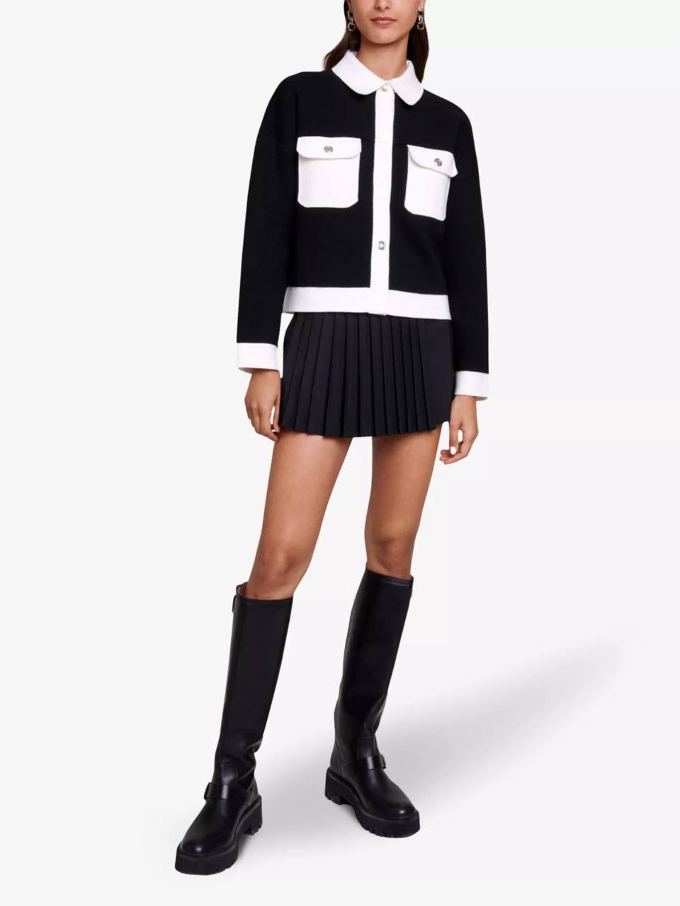 MJ Two Toned Knitted Cardigan