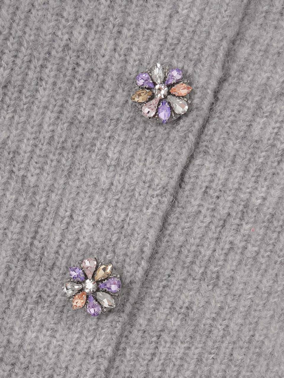 3 Colors! SP Jewel-Embellished Alpaca-Blend Cropped Cardigan in Camel | Grey | Cream