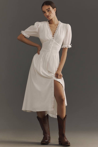 Ref Ketra Cotton-viscose Midi Dress
