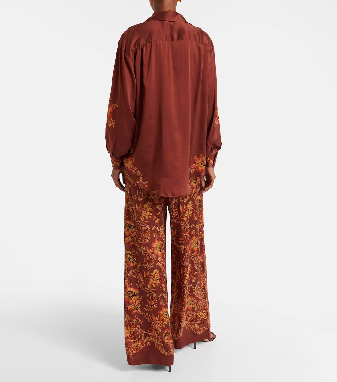 ALM Seraphina Silk Long Sleeved Shirt | Pants | Set