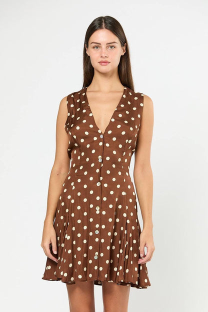 DN Aubrey Silk-Viscose Polka Dot Mini Dress
