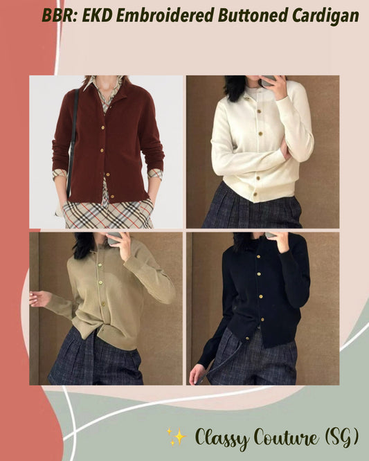 BBR EKD Logo Embroidered Buttoned Cashmere-Blend Cardigan