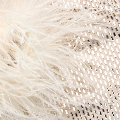 SP Champagne Rhinestone Feather Midi Dress