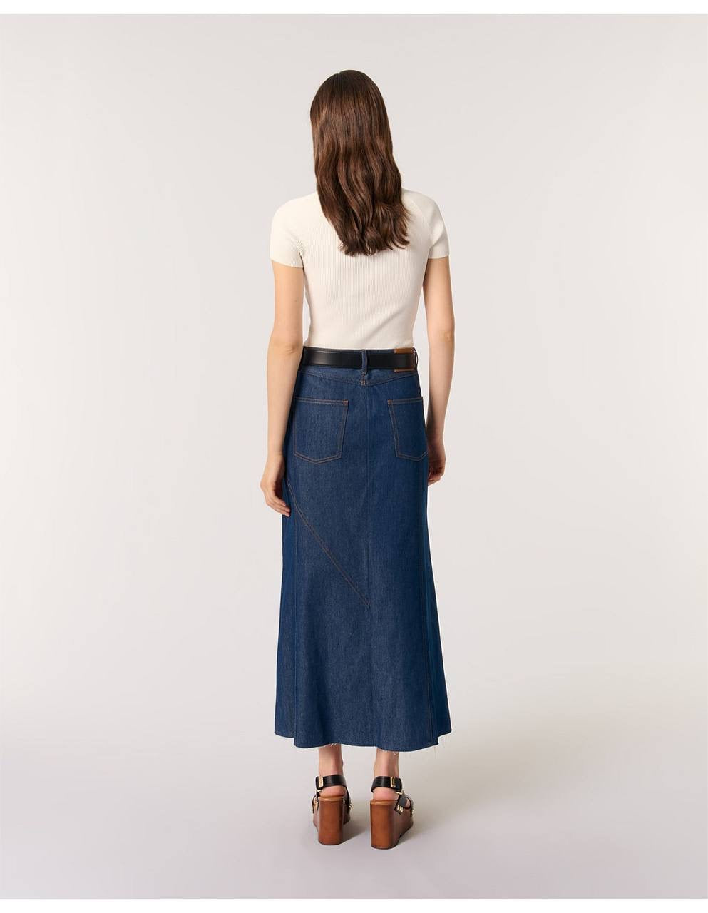MJ Moka Rib Knit Sweetheart Shirt Top