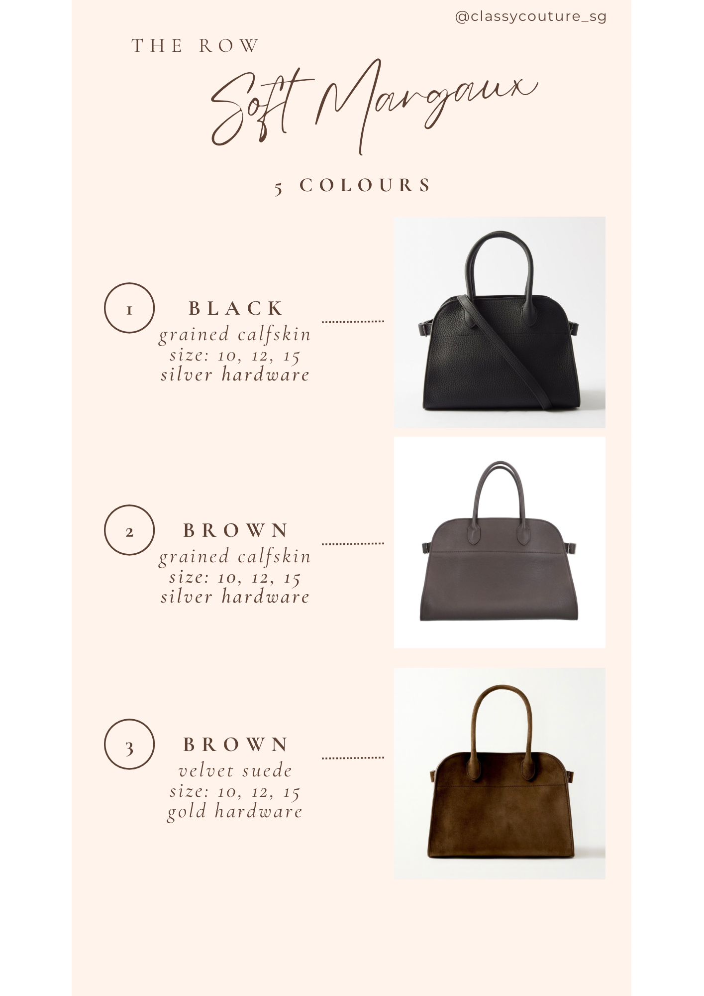 TR Soft Margaux 10 / 12 / 15 Bag in Calfskin Leather