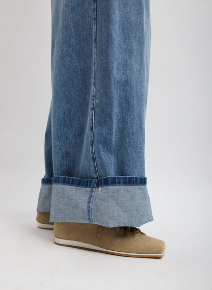 TB Spring Denim Triple Pleat Cotton Jeans