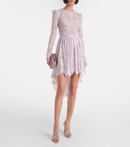 SP Lilac Lace Satin Mini Dress