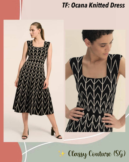 TF Ocana Herringbone Viscose-blend Knitted Midi Dress