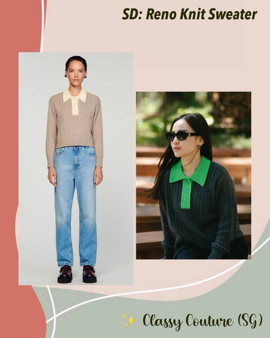 SD Reno Wool-Cashmere Contrast Collar Knit Sweater