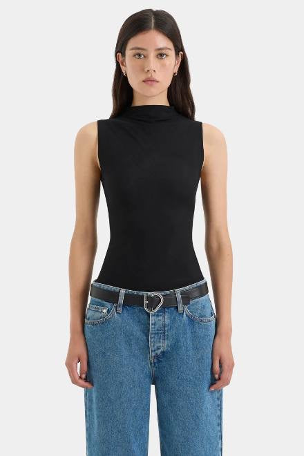 STL Jacques Mesh Sleeveless Mock Neck Tank Top