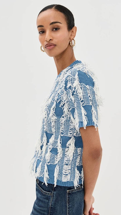 UJ Rumi Top | Long Sleeve Eliana Pullover | Rylan Jacquard Midi Skirt  | Cotton-Blend Set