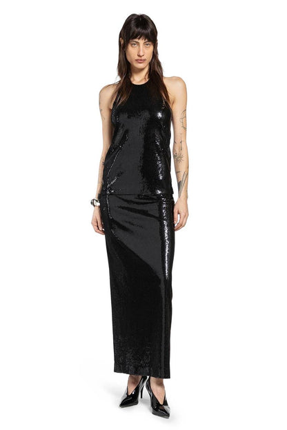 TOT Sequin Curved Sequin Tank | Long Sleeve Shirt | Low-waist Column Midi Skirt | Set