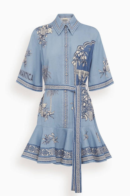 ALM Villa Romantica Linen-viscose Mini Dress ShirtDress