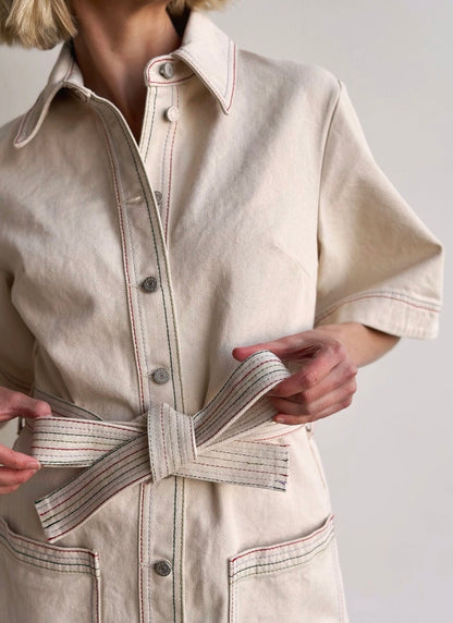 ALM Norma Denim Cotton Mini Dress Shirtdress