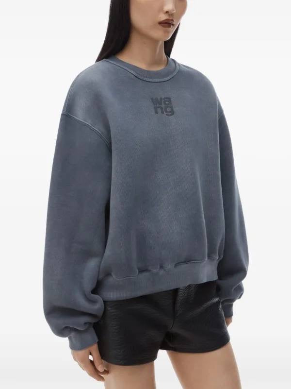 AW Logo Printed Cotton-blend Sweatshirt Jumper