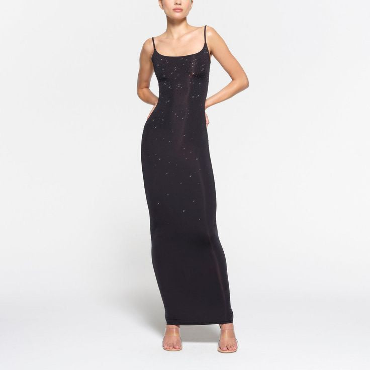 SK Swarovski Jelly Sheer Cami Long Maxi Dress