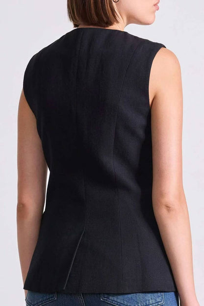 AA Button Up Vest Top | Asma V-neck Jacket | Linen-Cotton set