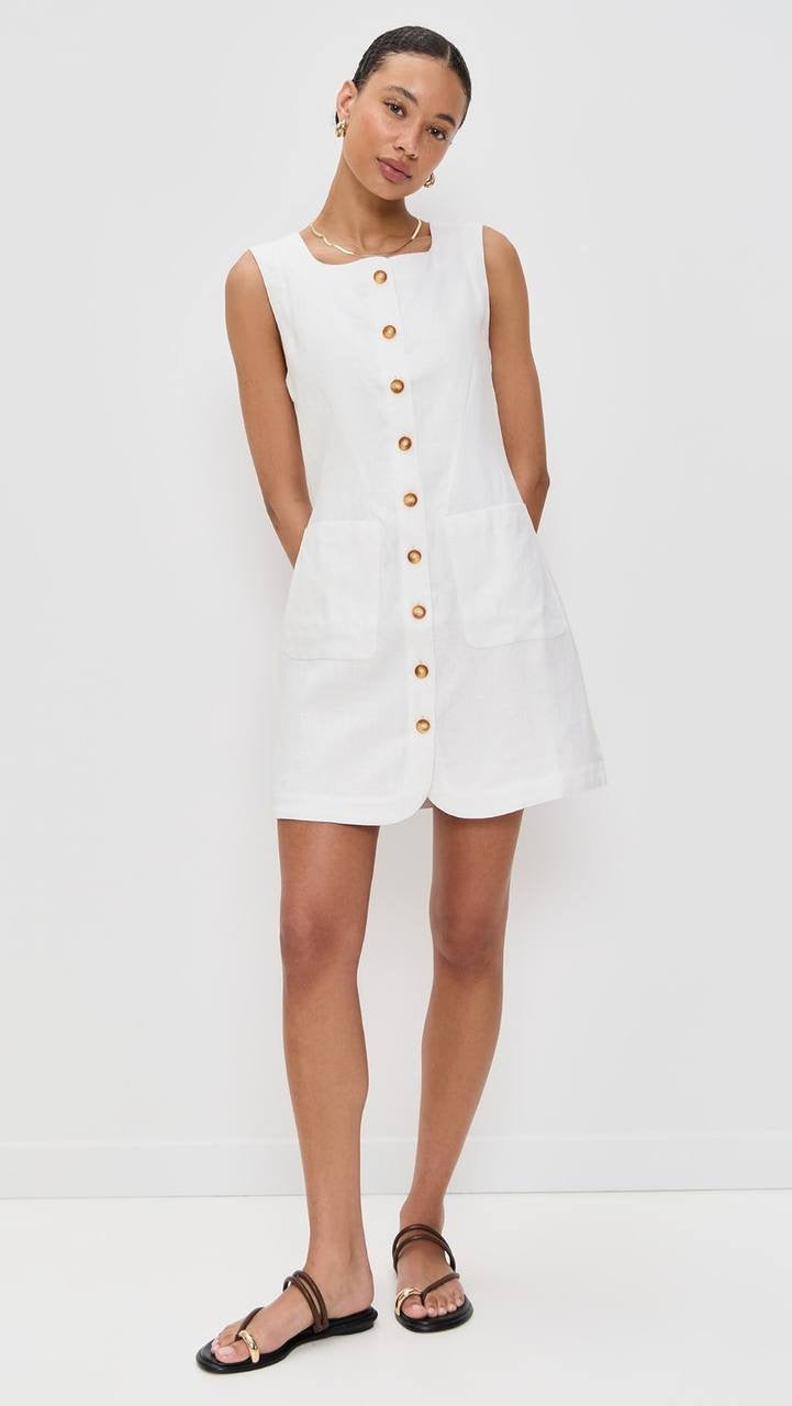 PSE Emma Button Down Linen Mini Dress