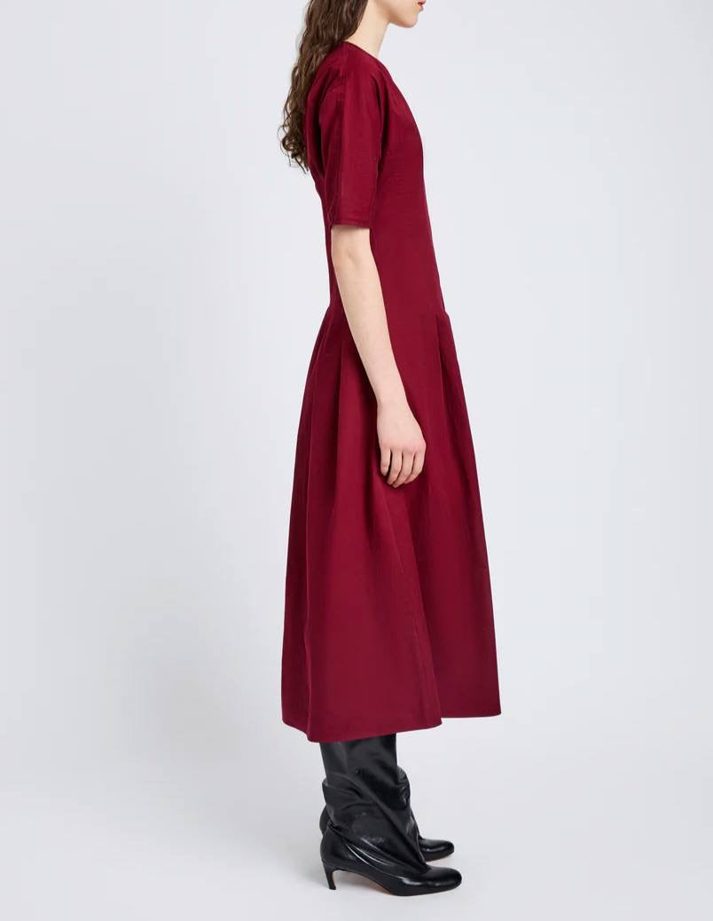 PS Ainsley Pleated Brushed Cotton Blend Twill Midi Dress