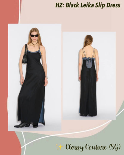 HZ Black Leika Double Slip Midi Dress
