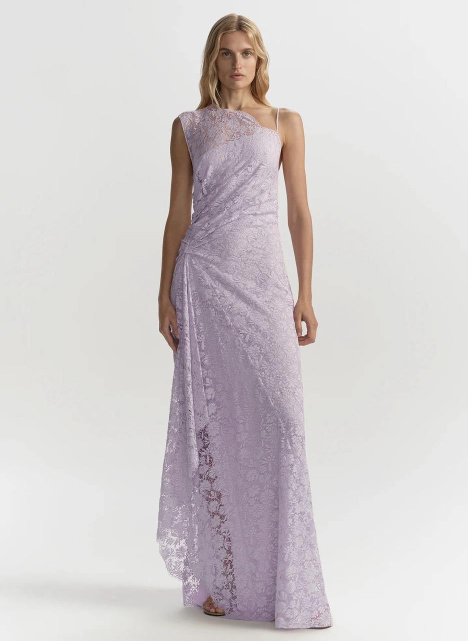 ALC Gia One Shoulder Lace Gown Maxi Dress