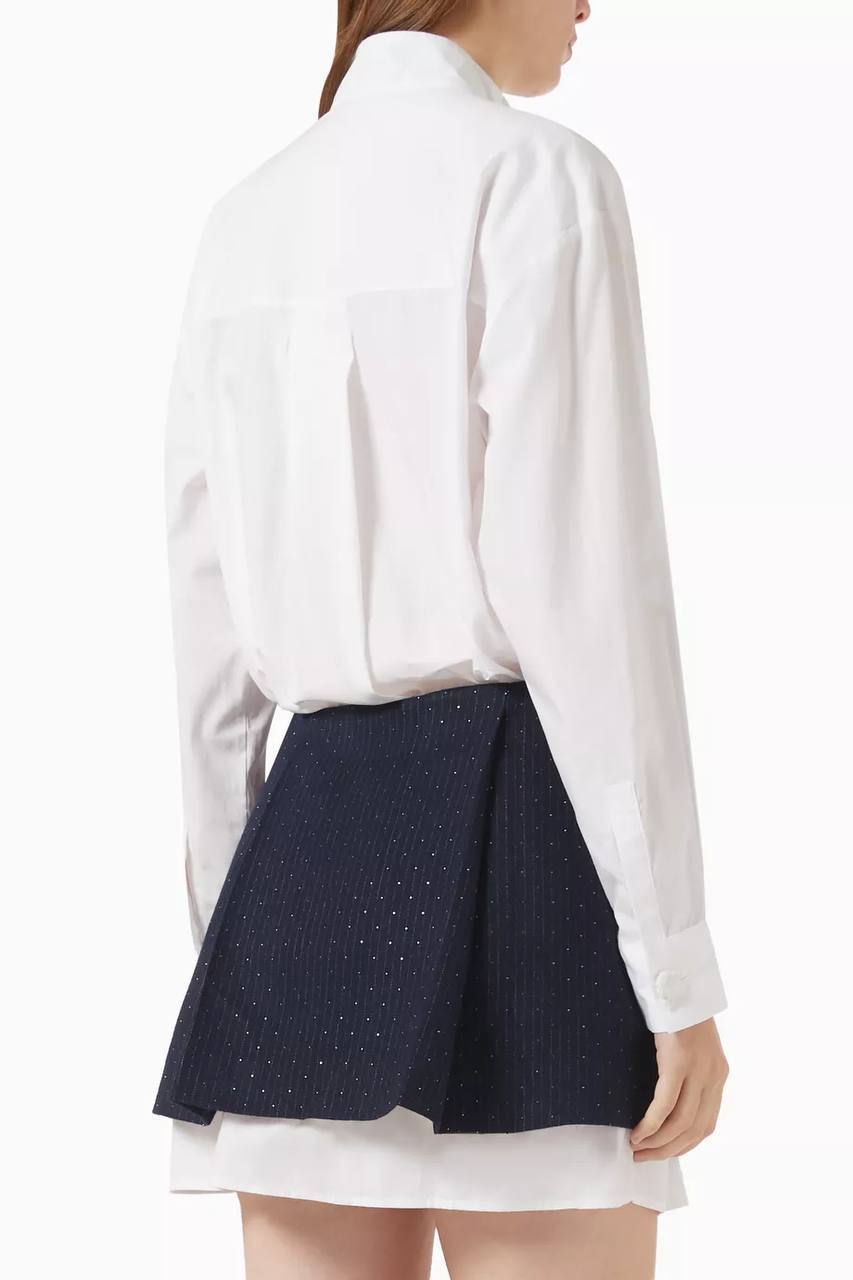 MJ Embellished Mini Shirtdress in Cotton