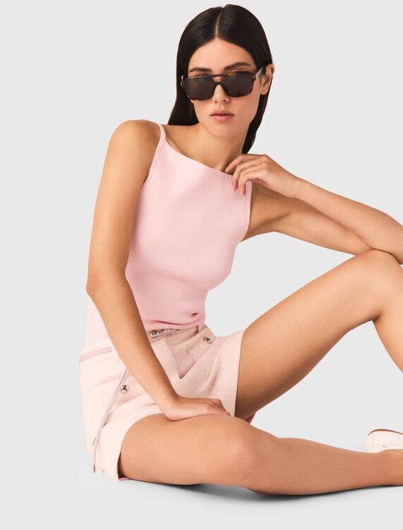 MJ Pink Tweed Cropped Short Sleeve Jacket Top | Shorts | Trouser Pant | Set