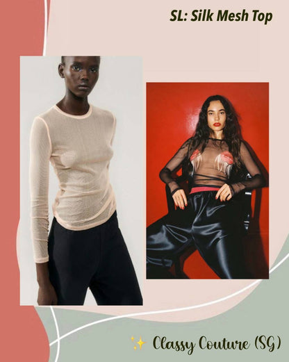 SALE! SL Silk Mesh Long Sleeve Top in Daybreak | Hot Lips