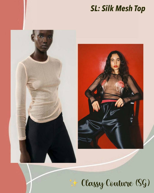 SALE! SL Silk Mesh Long Sleeve Top in Daybreak | Hot Lips
