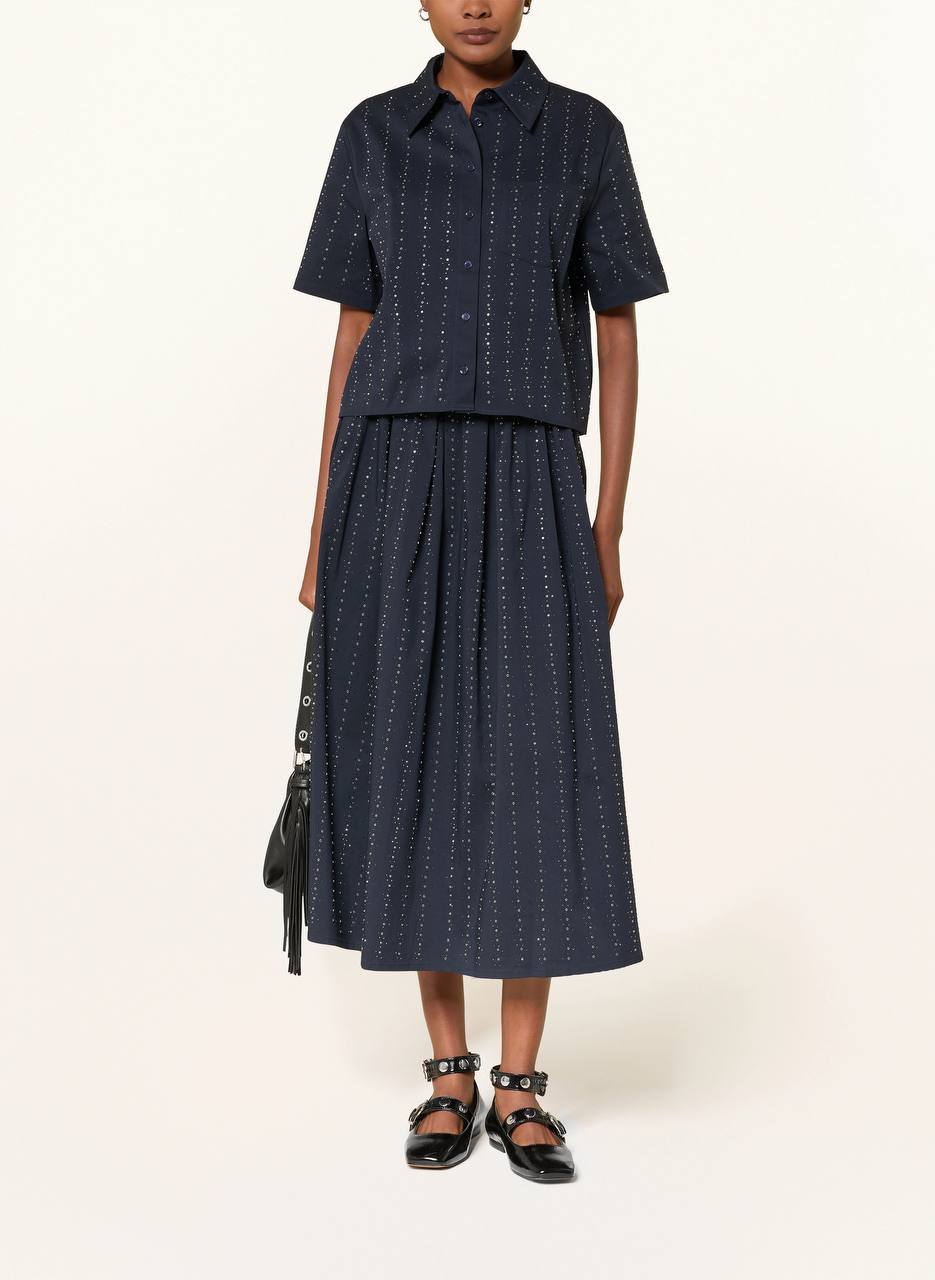 MJ: Cropped Rhinestone Embellished Shirt | Skirt