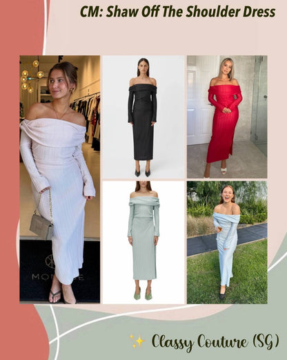 CM Shaw Off The Shoulder Midi Dress