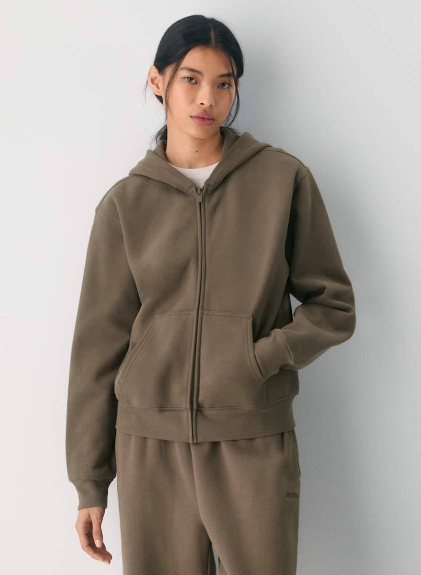 8 Colors! ARZ Cozy Sweatfleece Perfect Zip Cotton-blend Hoodie Jacket