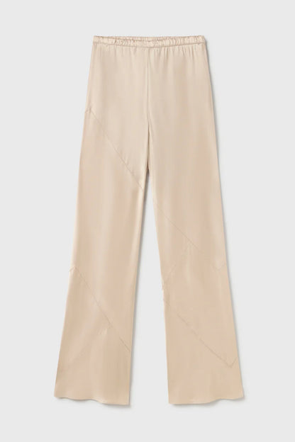 SL Splice Bias Cut Pants in Hazelnut | Black - Thick 19 Momme Silk