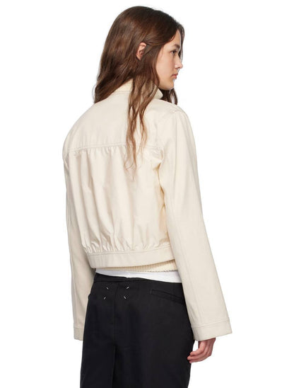 MC Chatel Button Sleeve Cotton-linen Crop Jacket