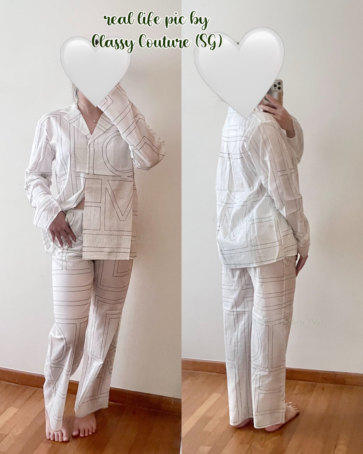 3 Colors! TOT Monogram Sheer Cotton-blend PJ Top | Shorts | Pants | Set