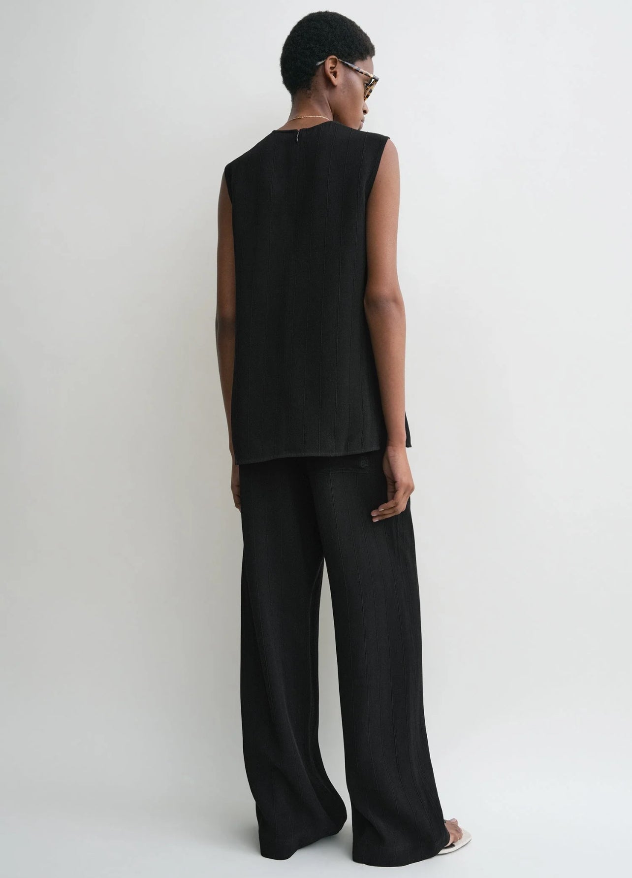 Tot Woven Stripe Top | Pants | Viscose-Linen Set
