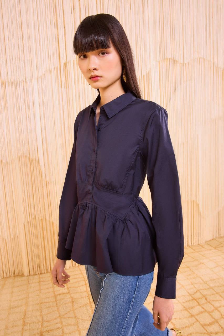 UJ Juna Long Sleeve Peplum Blouse Top