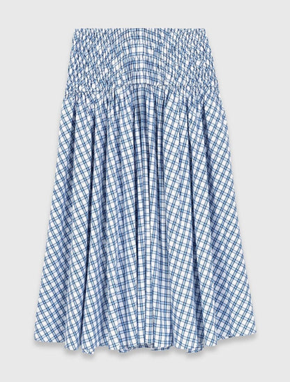 MJ Lunamimi Smocked Crop Top | Jomimi Midi Skirt | Rhinestone-embellished Gingham Cotton Set