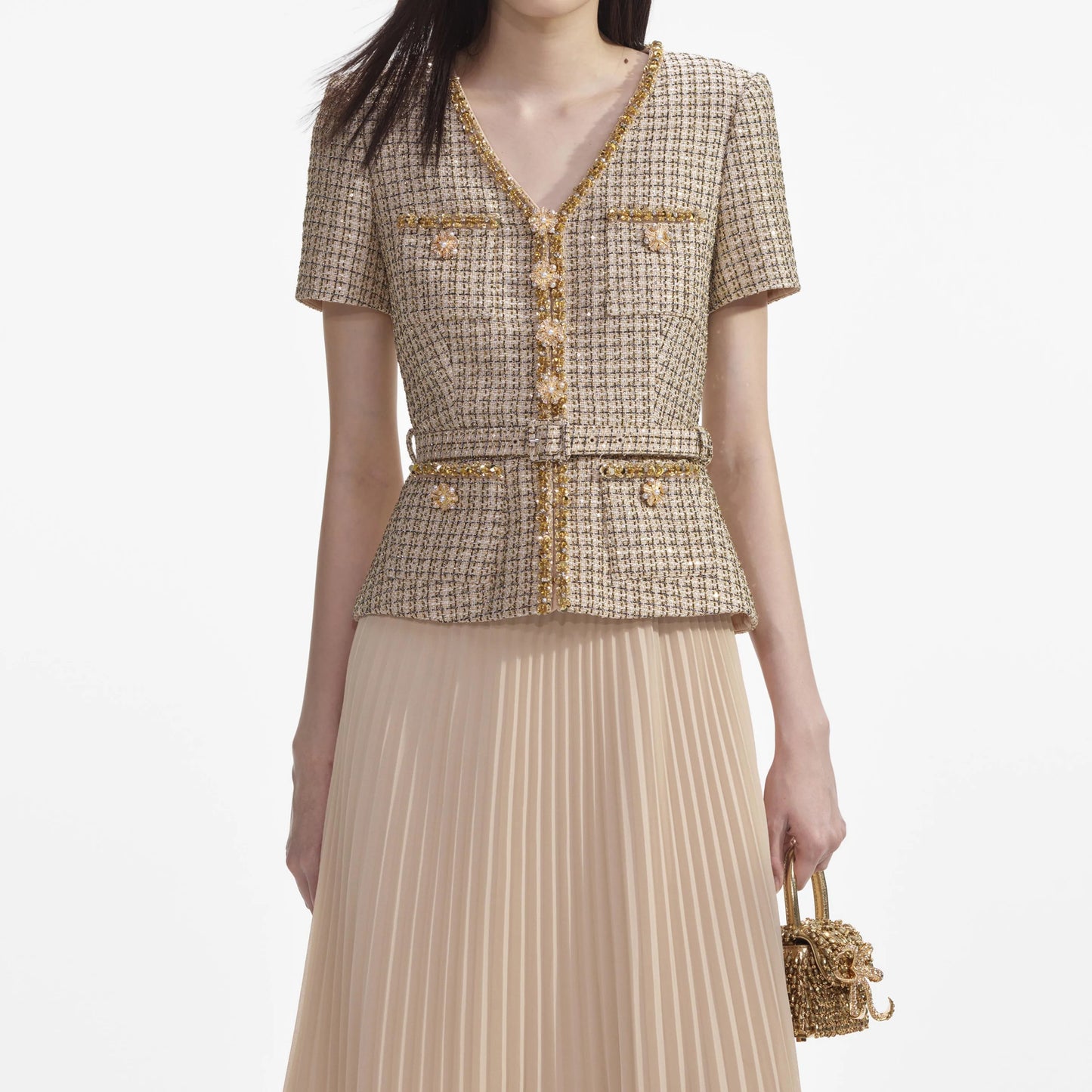 SP Gold Boucle Midi Dress