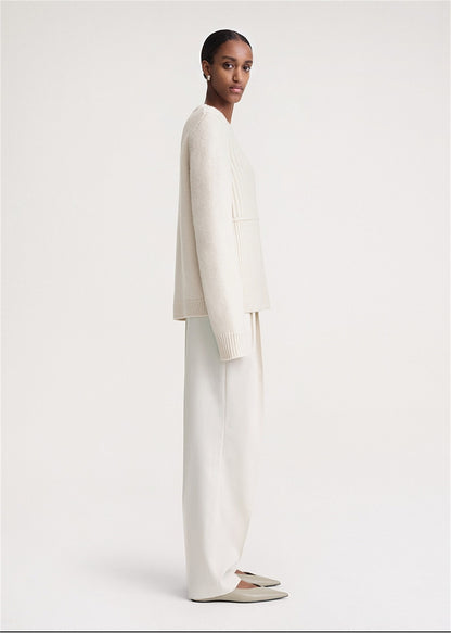 Tot Panelled Ribbed Wool Sweater Pullover
