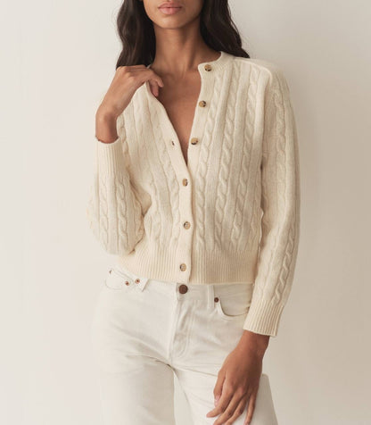 DN Penrose Cable Knit Wool-blend Cardigan
