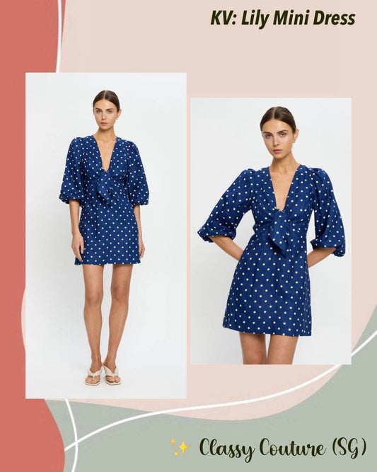 KV Lily Linen Polka Dot Mini Dress