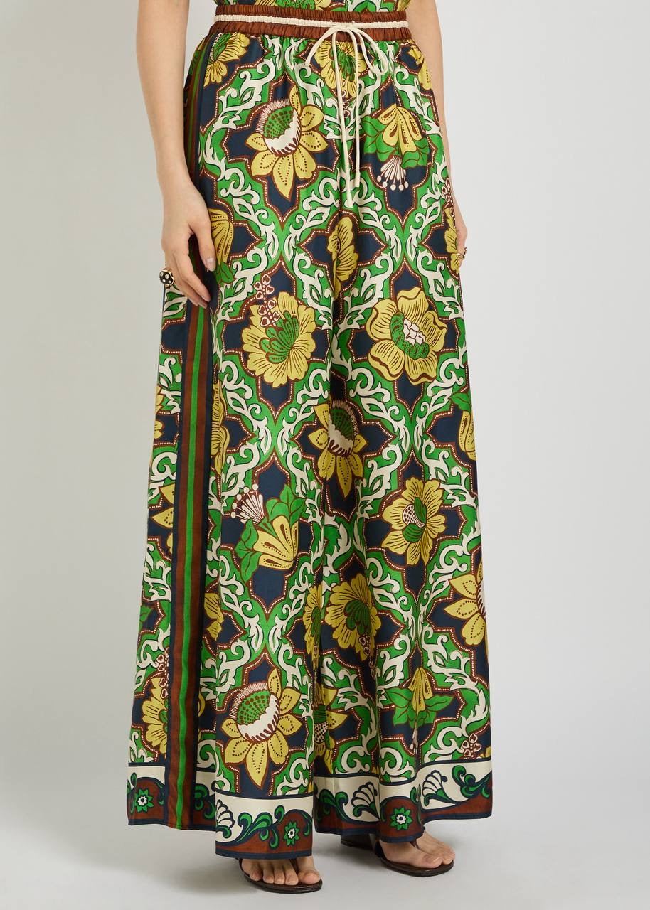 ALM Liana Silk Top Silk Palazzo Pants