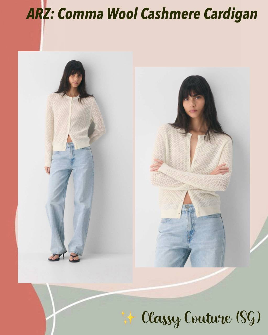 ARZ Comma Wool Cashmere Cardigan