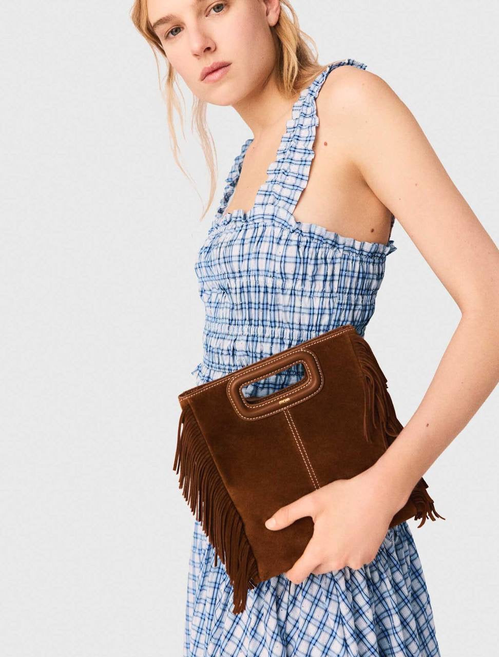 MJ Lunamimi Smocked Crop Top | Jomimi Midi Skirt | Rhinestone-embellished Gingham Cotton Set