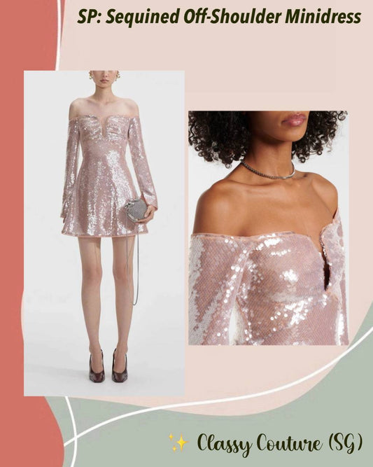 SP Sequined Off-Shoulder Minidress