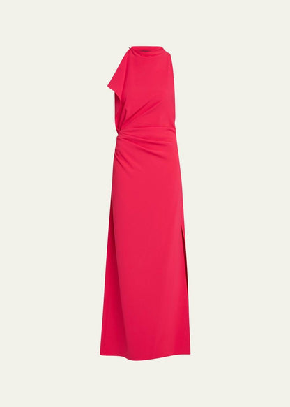 PS Devyn Draped Matte Double Crepe Maxi Dress Gown