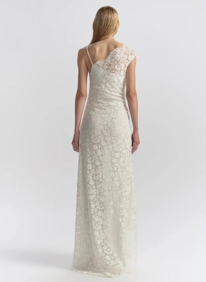 ALC Gia One Shoulder Lace Gown Maxi Dress